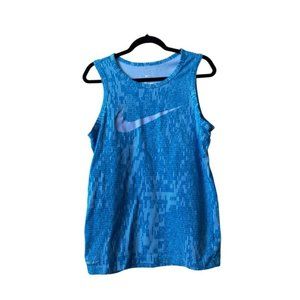 Nike Women's Scoop Neck Sleeveless The Nike Tee Drifit Tank Top Blue Medium